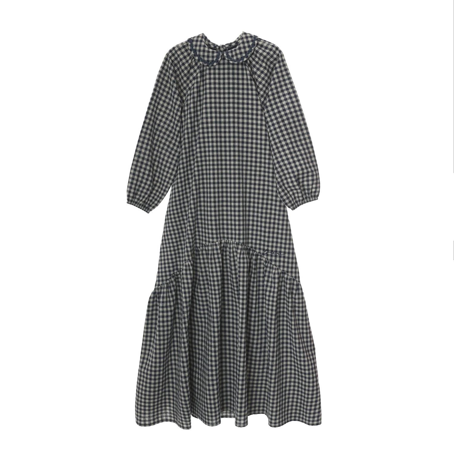 Bonjour - Girls Gingham Collar Maxi Dress