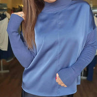 Charlie B - Satin Knit Combo Top