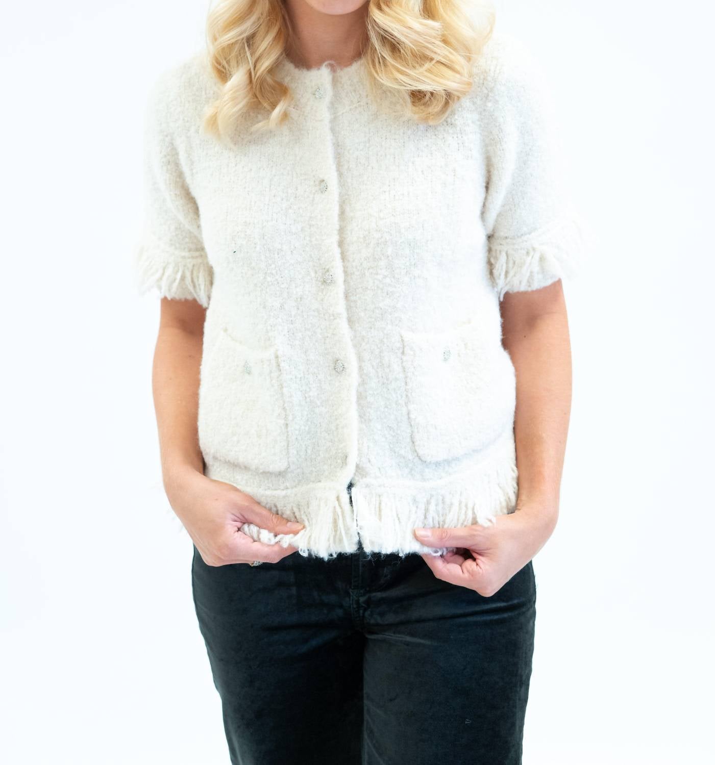 Design History - Boucle Fringe Cardigan