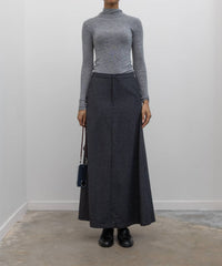 Collective Herringbone Tailored Maxi Skirt in charcoal - women's skirt - alternate view