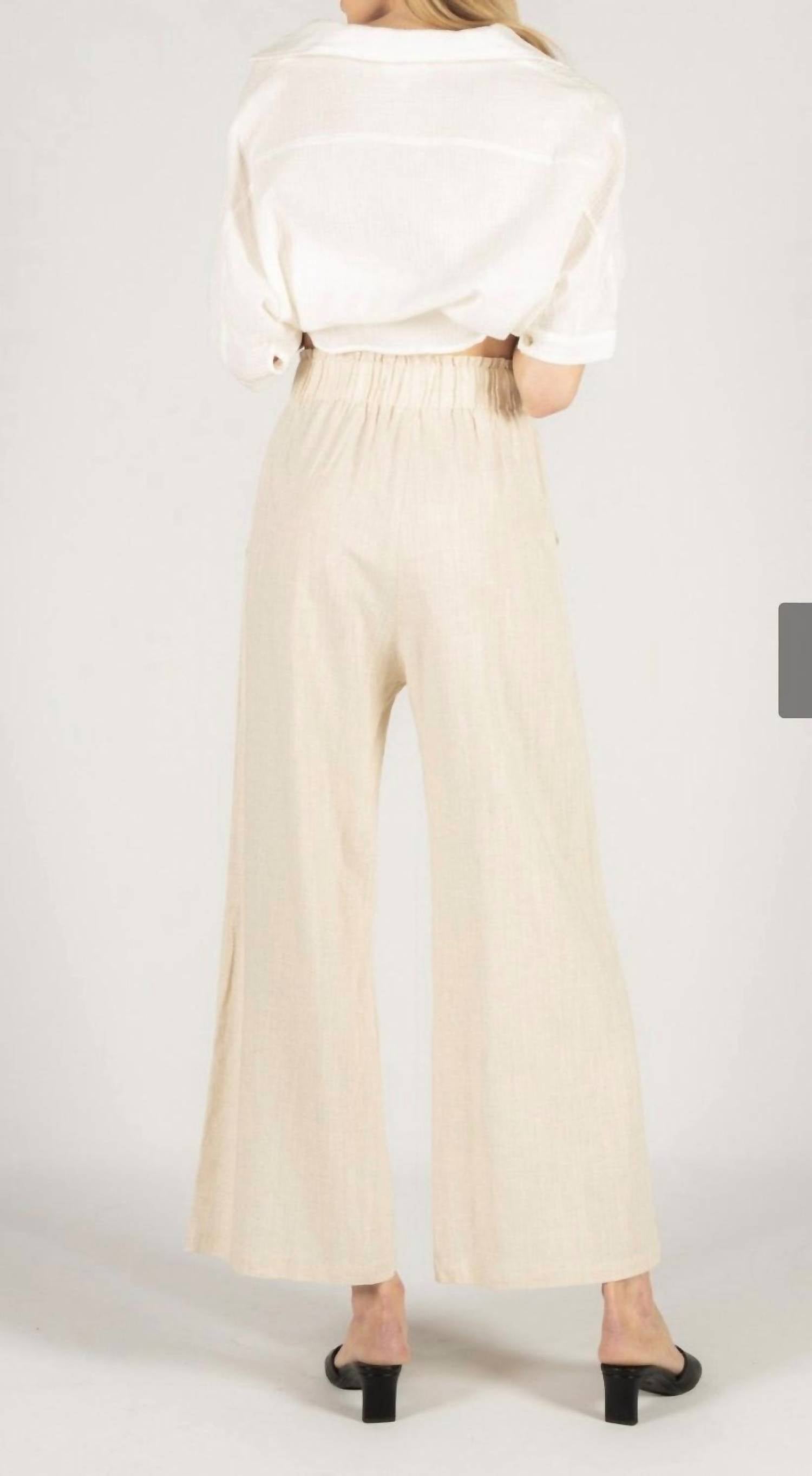Before You - Linen Blend Wide Leg Pants