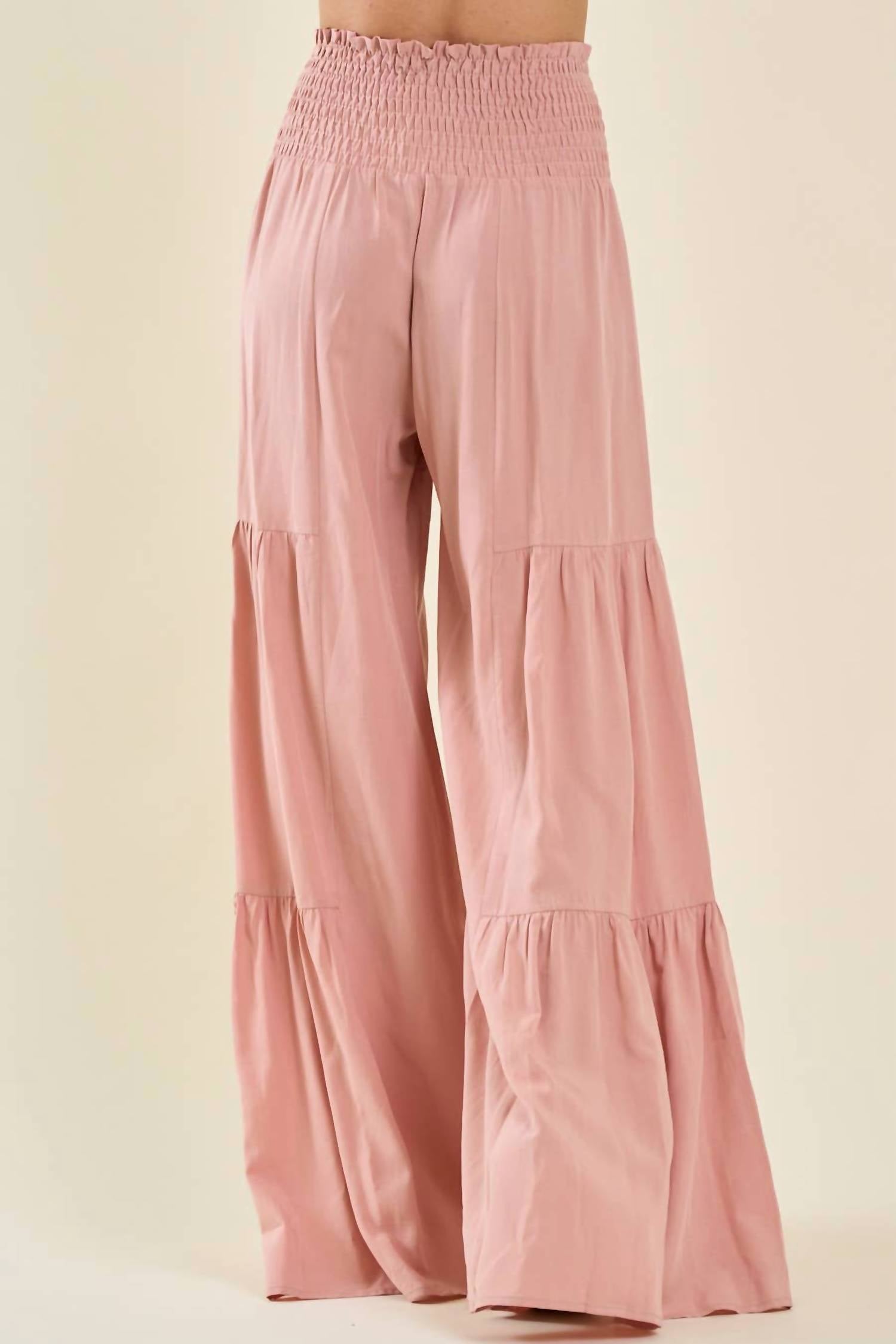 Saints & Hearts - Go With the Flow Smocked Waist Pants