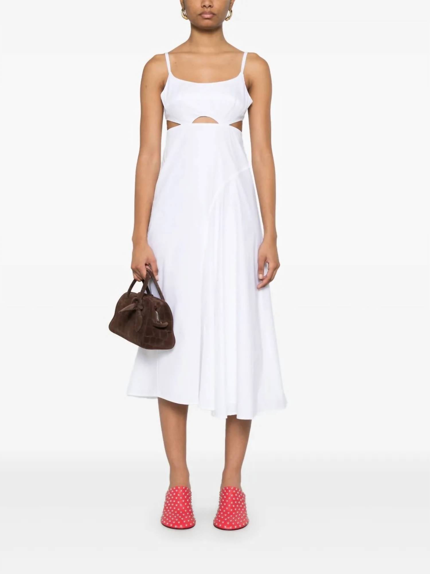 Victoria Beckham - Cut-out Detail Cotton Cami Midi Dress
