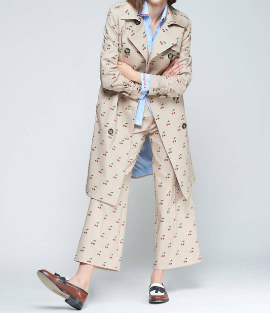 Vilagallo - Trench Coat With Cherry Print