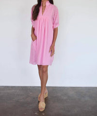 Never a Wallflower High Neck Dress in begonia - women's dress