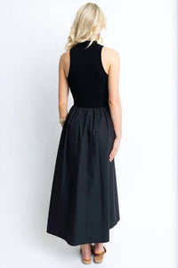 Karlie - Solid Mock Neck Maxi Dress