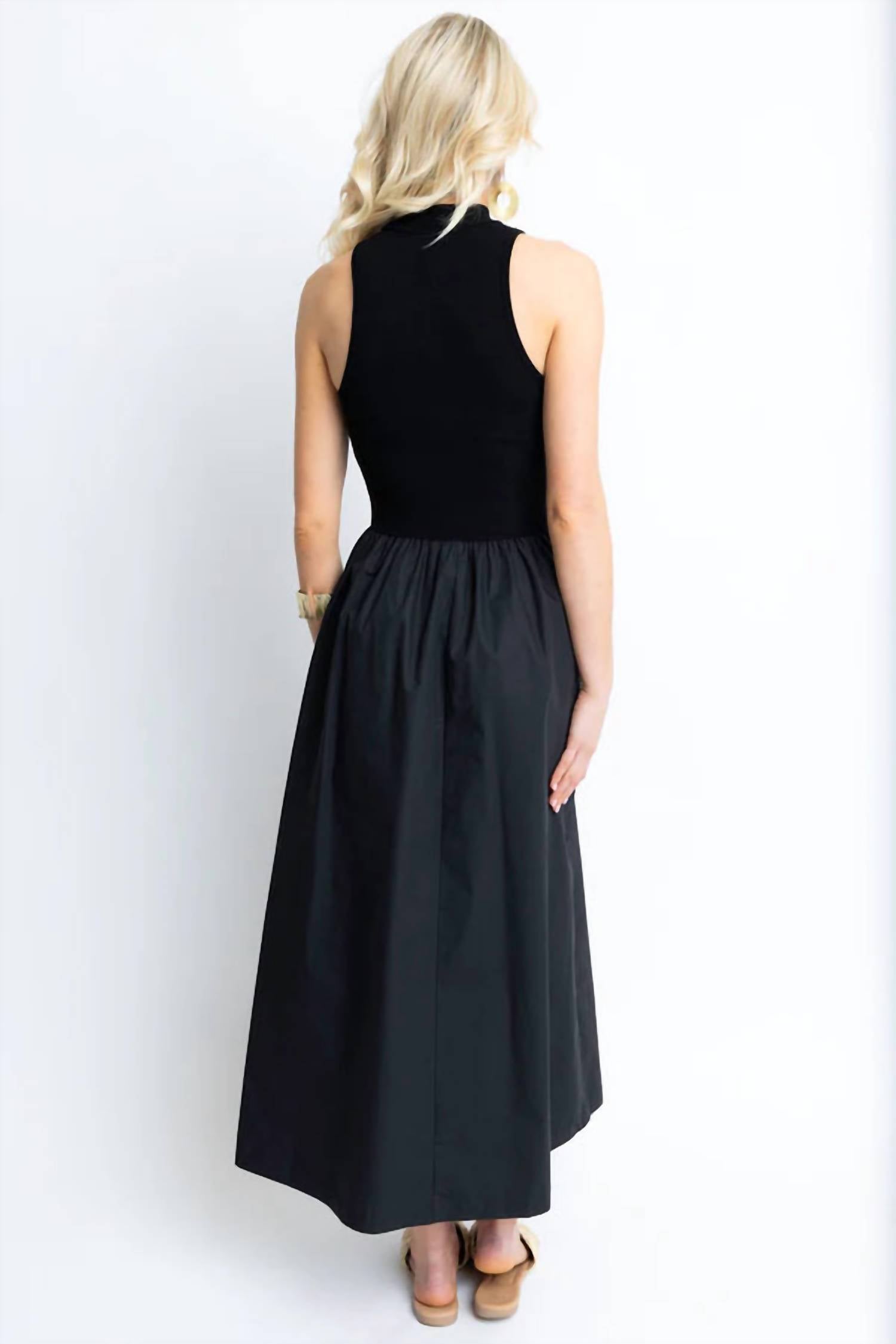 Karlie - Solid Mock Neck Maxi Dress