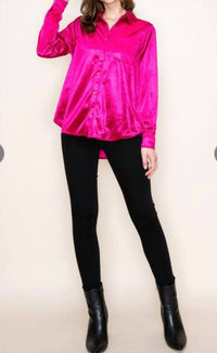 Staccato - Crushed Velvet Solid Shirt Top