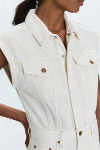 PISTOLA Lennox Sleeveless Romper in white - women's pants - view 4