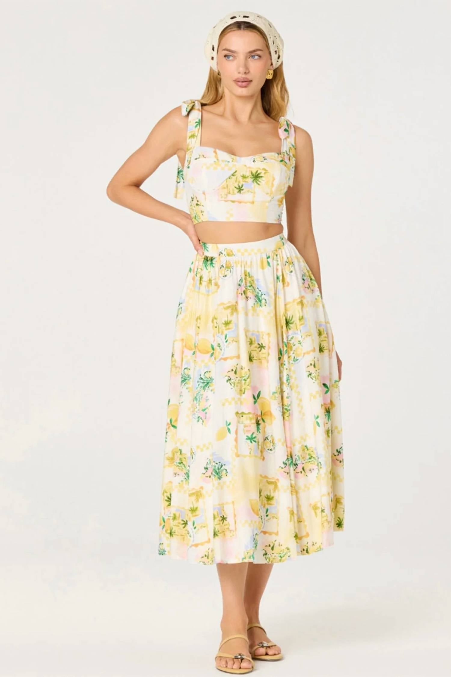 Astr - Kaleigh Top And Midi Skirt Set