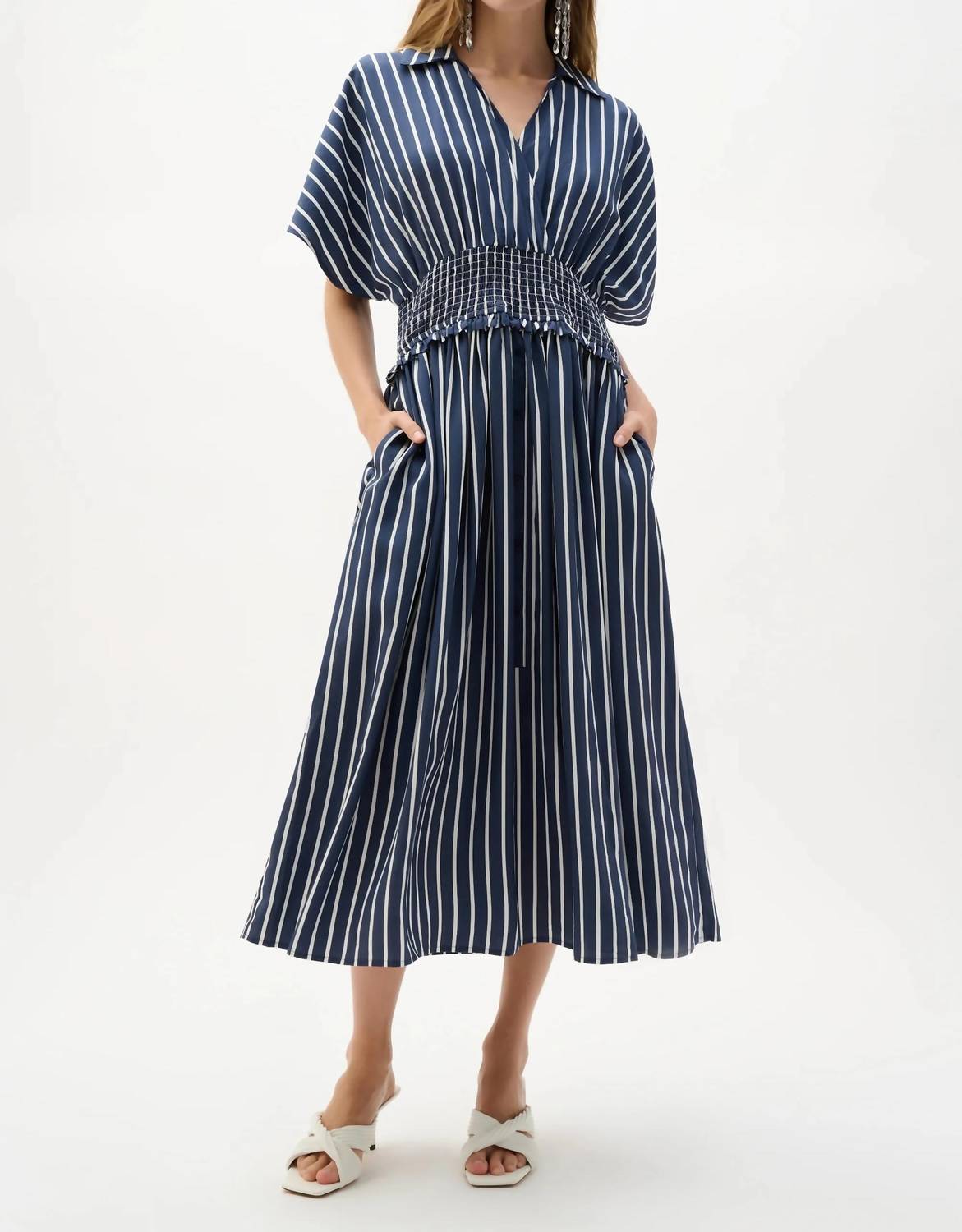 Joseph Ribkoff - Striped Midi Fit And Flare Dress