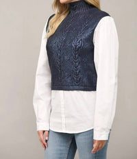 Fate - Foil Cable Knit Twofer Sweater