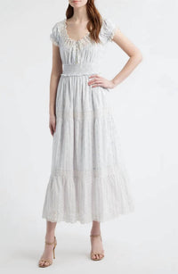 LoveShackFancy Emie Midi Dress in blue - women's dress
