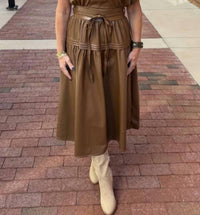 Sincerely Ours - Faux Leather Midi Dress