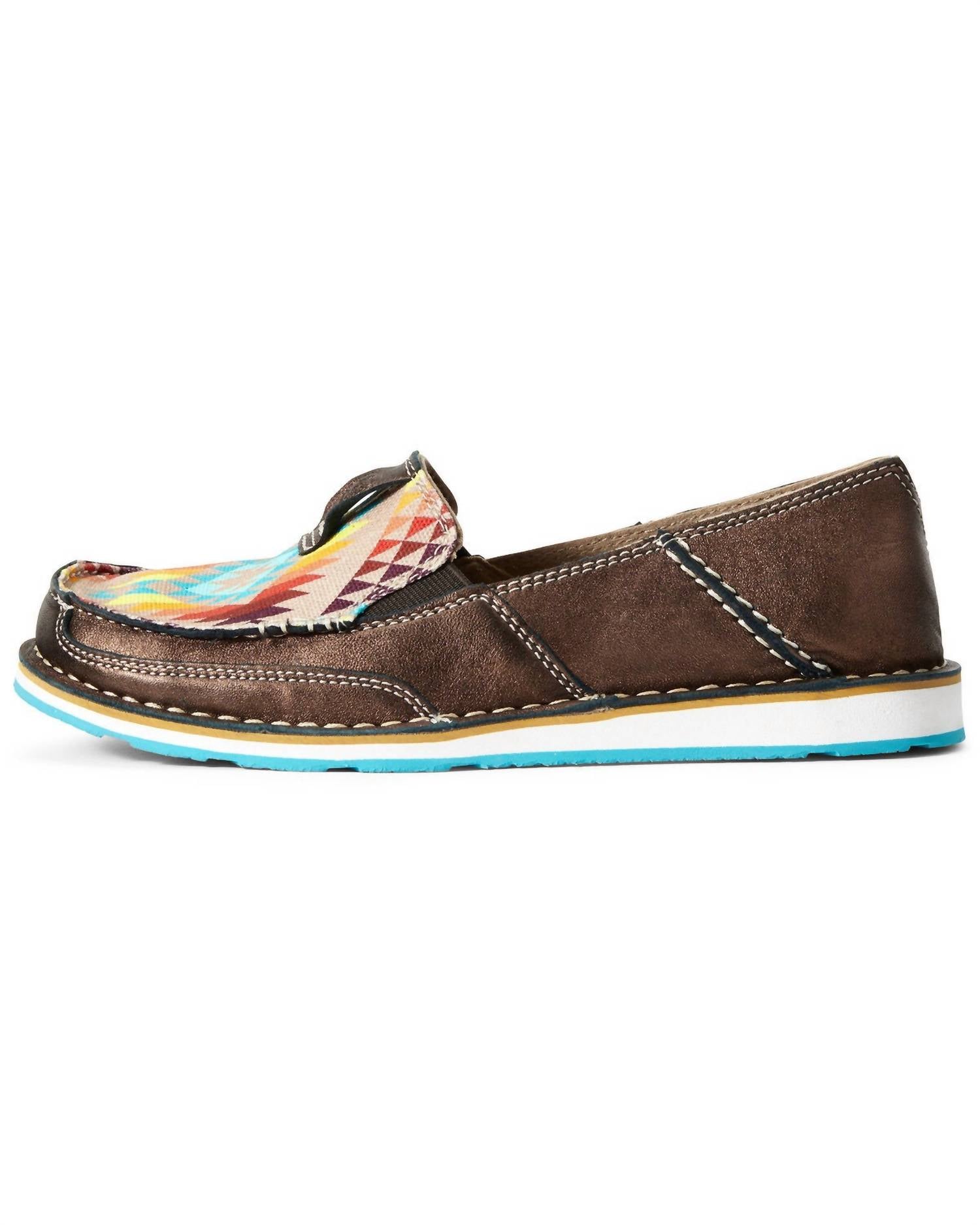 ARIAT Women's Cruiser Shoe in copper metallic rainbow blanket - women's flats
