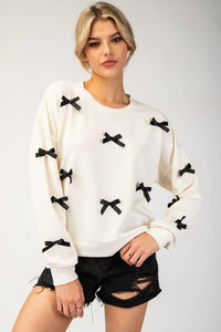 Eesome - Long Sleeve Bow Set Top