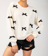 Eesome - Long Sleeve Bow Set Top