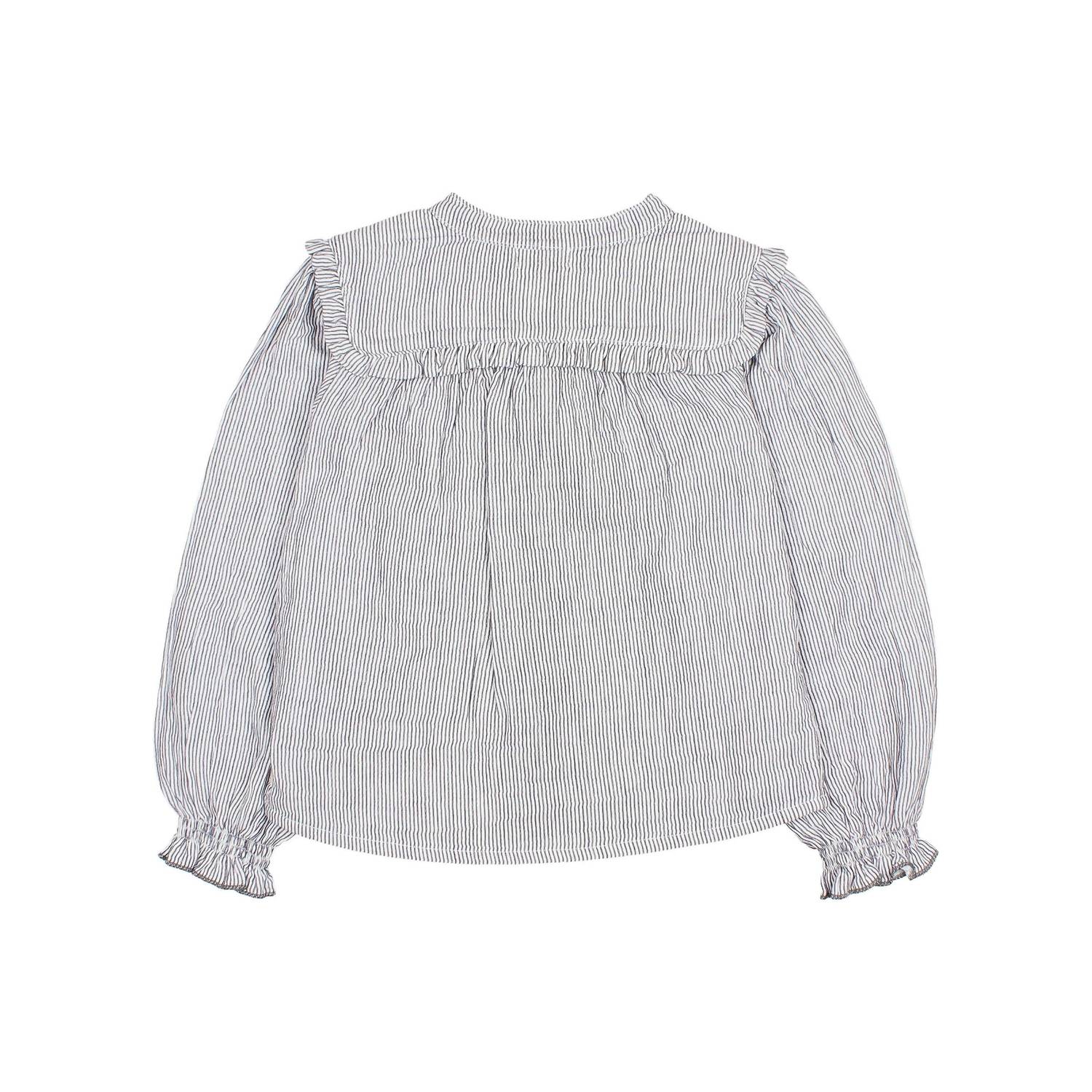 Búho - Toddler Kid's Hello Embroidered Stripes Blouse