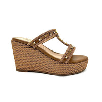 Exe Women's Valeria Wedge Sandal in bronze tan - women's sandal