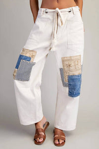 Ee:Some - Patchwork Mineral Washed Pants