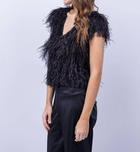 Emily Shalant - Feather V-neck Short Sleeve Tee
