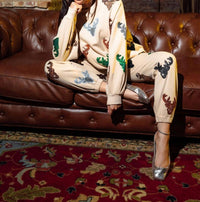 QUEEN OF SPARKLES Deer Head Jogger in beige - women's pants