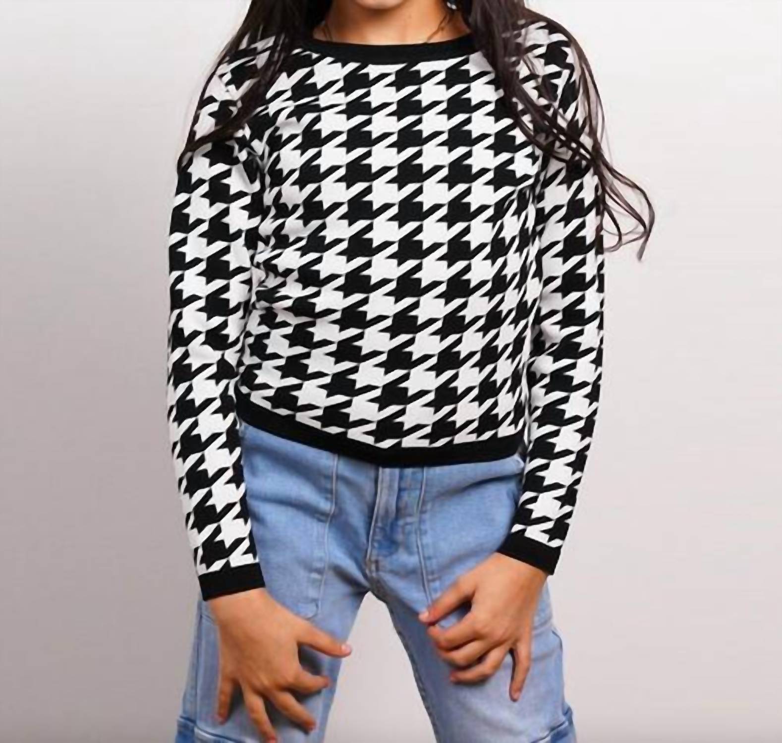 Central Park West - Tween's Everly Houndstooth Top