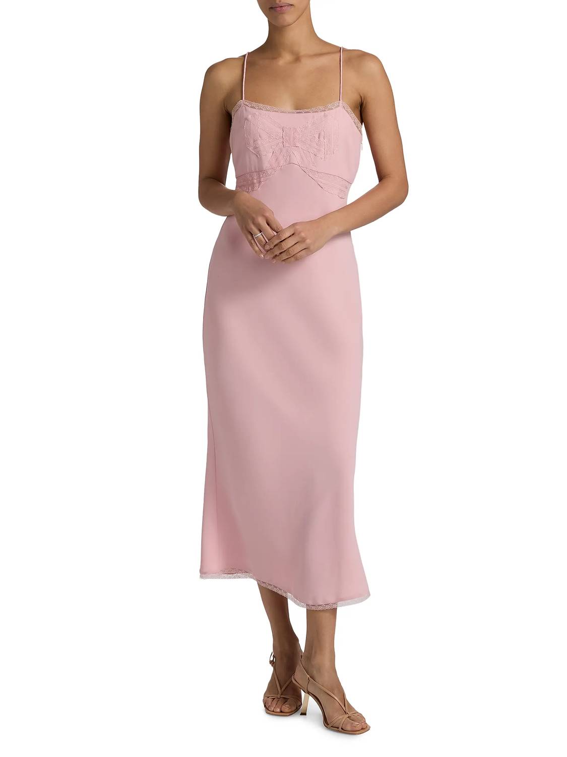 Loveshackfancy - Isolis Lace Bow Crepe Midi Dress
