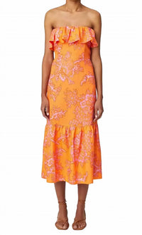Rhode - Thea Ruffle Trim Halter Midi Dress