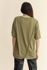 Davi & Dani - Braided Drop Shoulder Tee - Plus