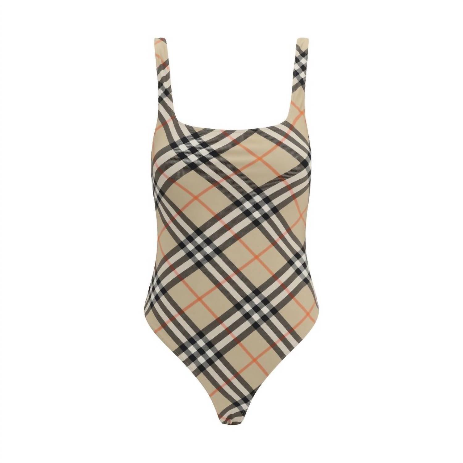 Burberry - Check Pattern One-piece Swimsuit