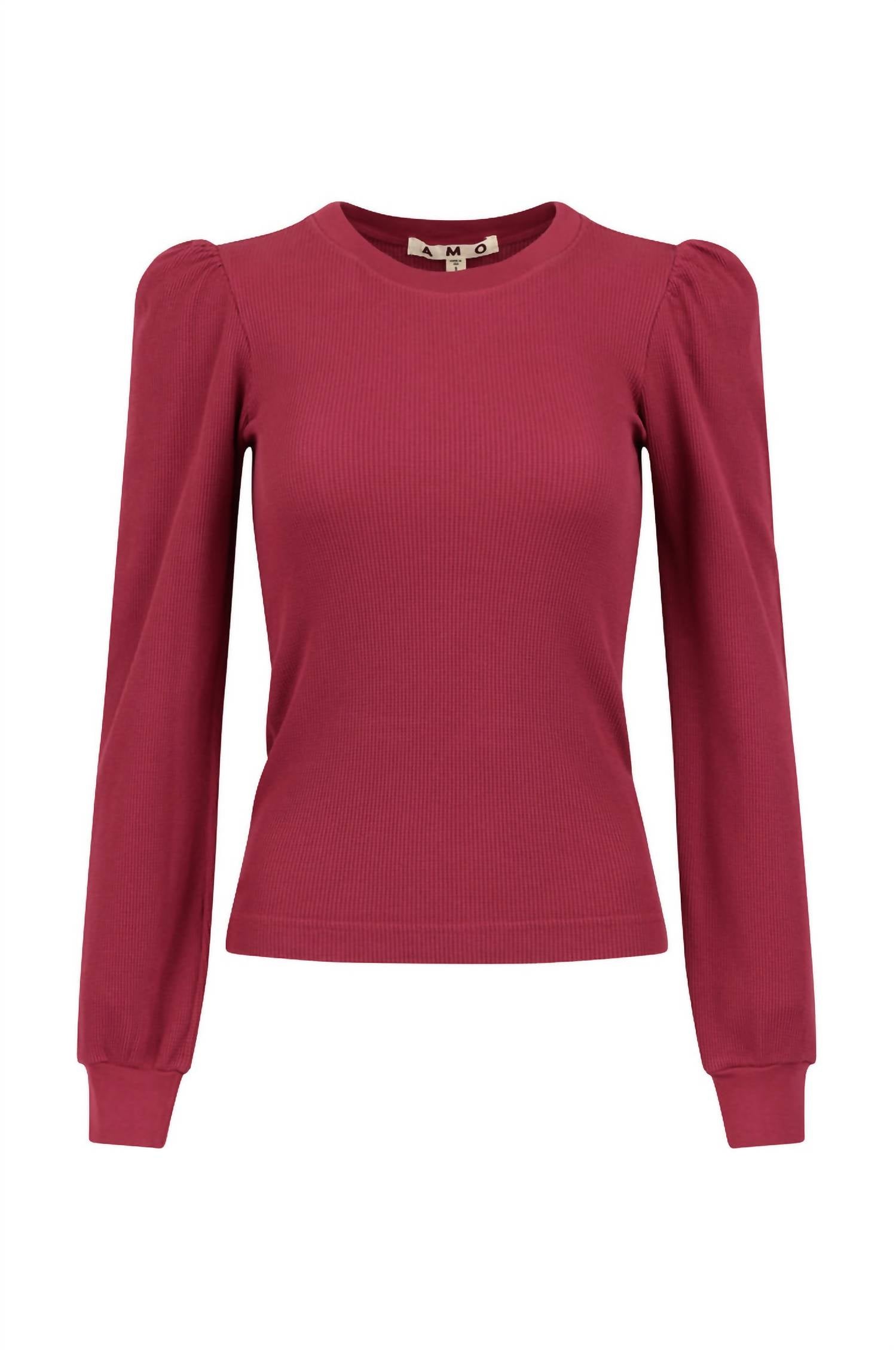 AMO Girly Thermal Shirt in pinot - women's long sleeve top - view 4