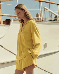 The Great. - The Micro Terry Lace Up Tunic