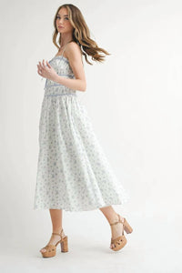 Mable - Serene Floral Ruched Midi Dress