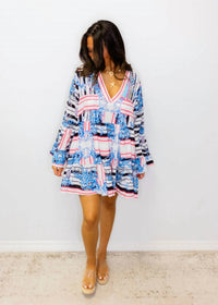 Pol - Beaded V-neck Mini Dress