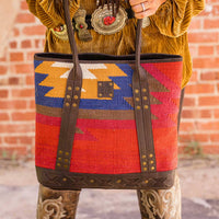 Sts Ranchwear - Women's Crimson Sun Woven Leather Tote Bag