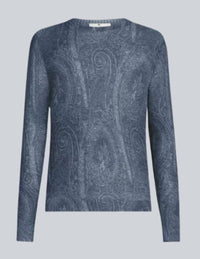 ETRO Paisley Print Sweater in navy - women's sweater - view 5