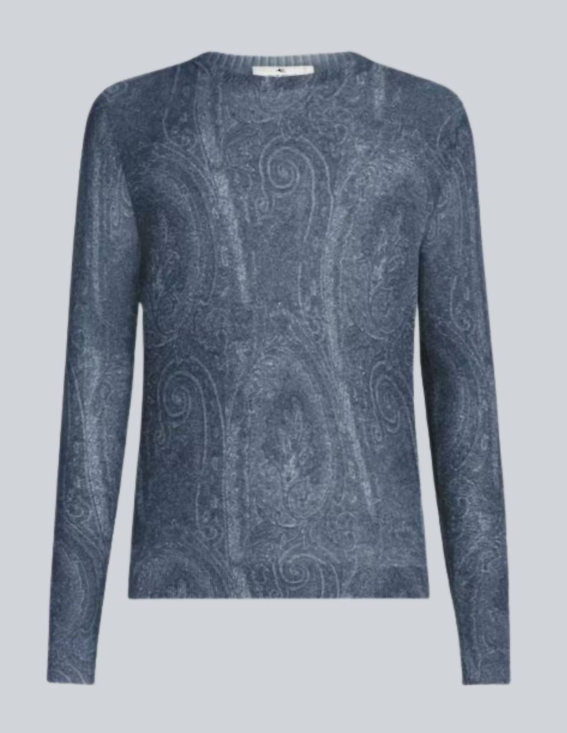 ETRO Paisley Print Sweater in navy - women's sweater - view 5