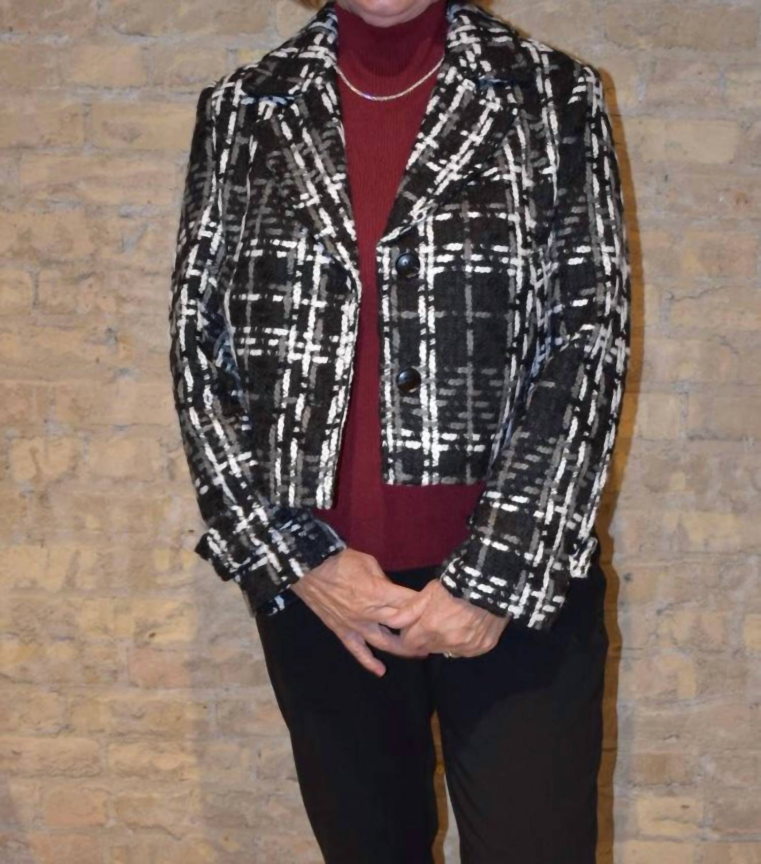 Tribal - Tweed Long Sleeve Lined Blazer With Pockets