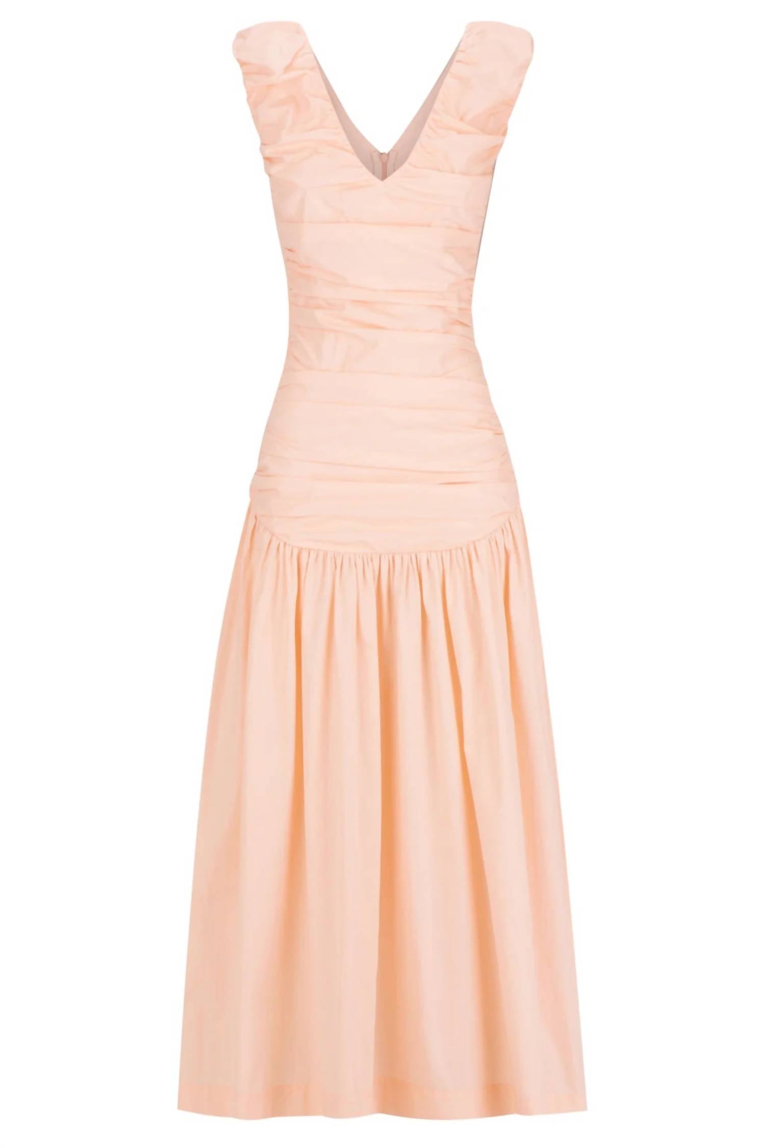 S/W/F - Ruched Low Hem Midi Dress