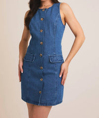 Gilli - Sleeveless Button Denim Dress