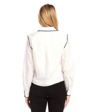 Karen Kane - Ottilie Edge Stitch Tie Front Top