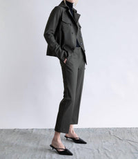 Psophia Tailored Straight Pants in olive kaki - women's pants - alternate view