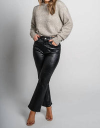 Daze - SHY GIRL COATED CROP FLARE JEANS