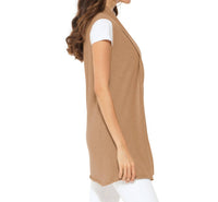 Monticelli Cashmere - Women's Pure Cashmere Sleeveless Long Open Front Cardigan