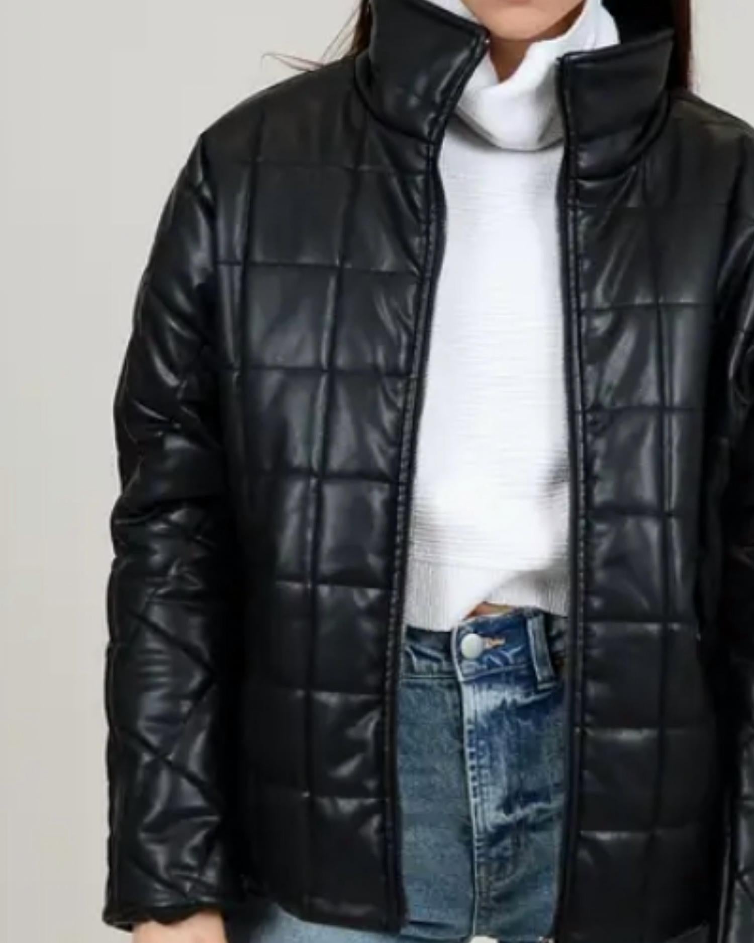 Rd Style - Sleek Faux Leather Jacket