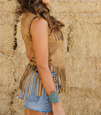 Rodeo Quincy - Wild Rose Fringe Vest