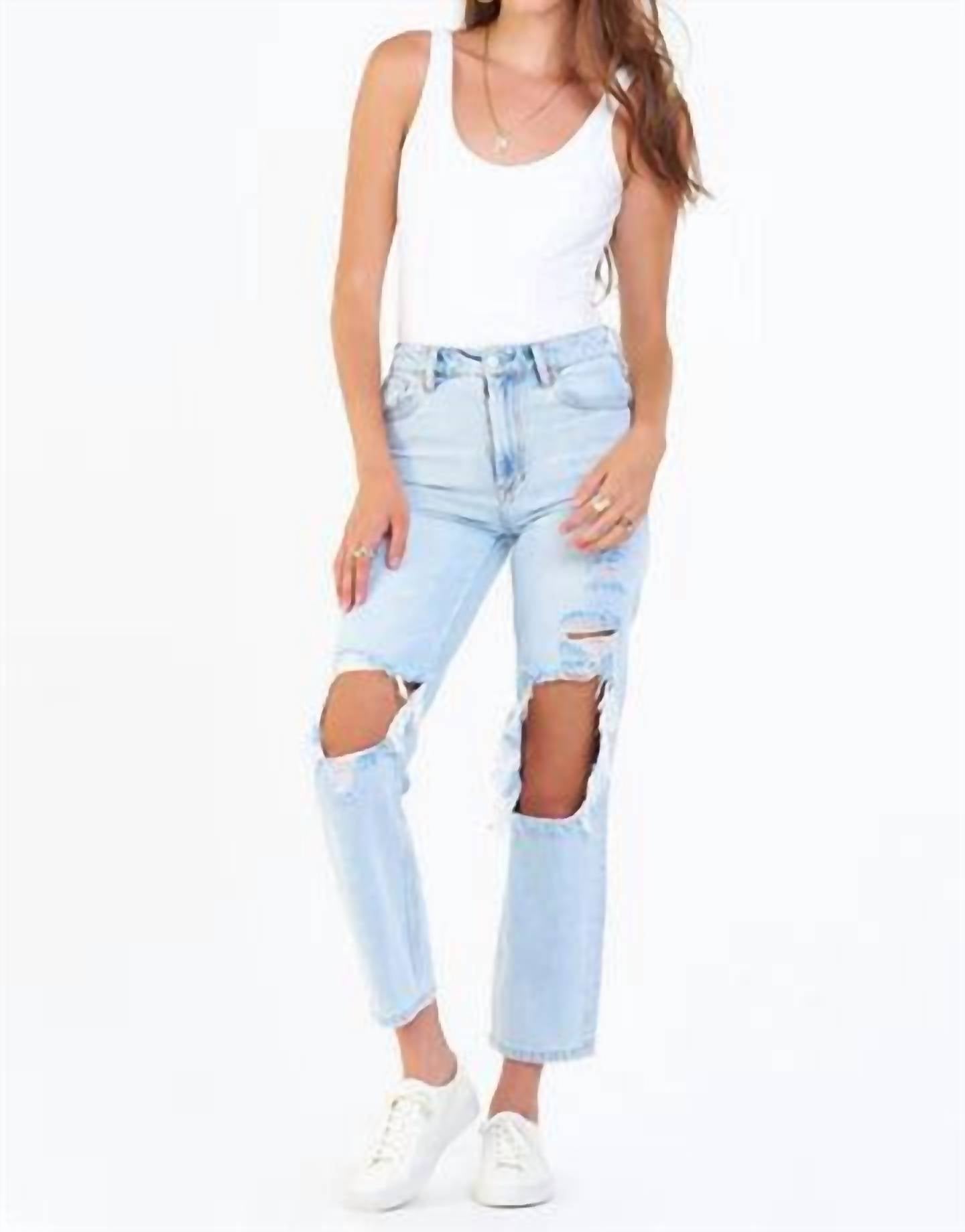 Dear John Denim - Jody High Rise Crop Destroyed Straight Jean