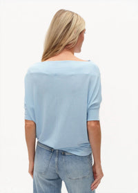 SIX/FIFTY Short Sleeve Anywhere Top in cloud blue - women's t-shirt - detail view