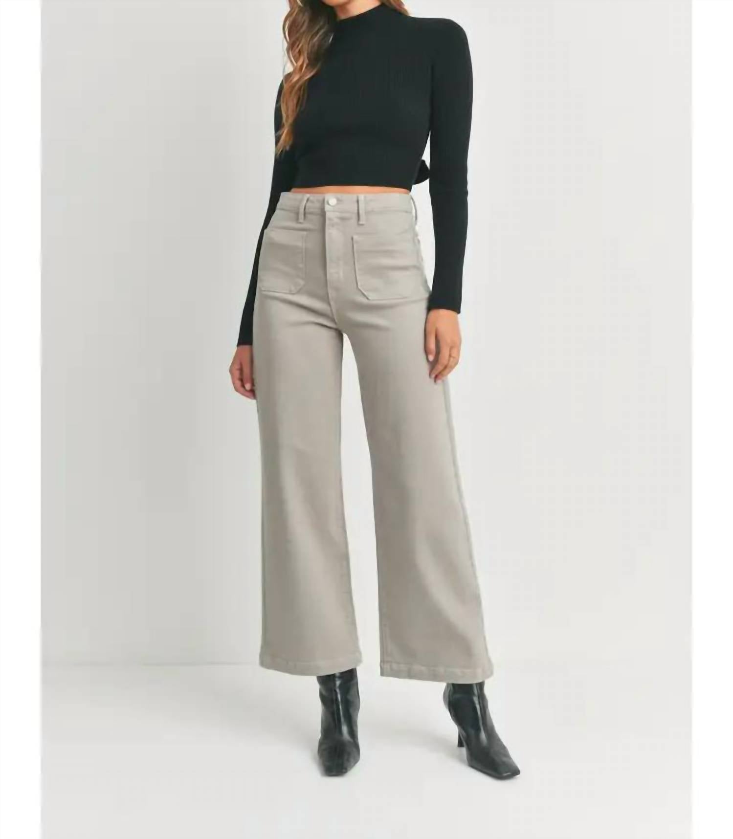 Just Black Denim - Patch Pocket Wide Leg Jean